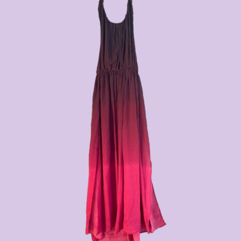 Purple to Red ombre Flowy backless maxi dress XL by Zaful
